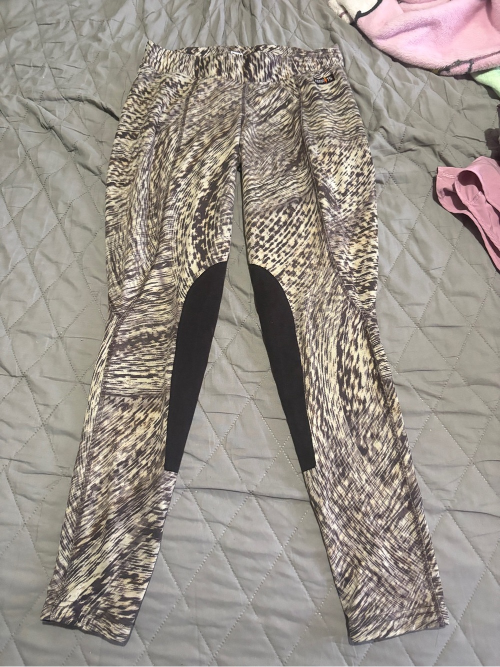 Kerrits Black & Cream Patterned Performance Leggings